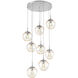 Aster Incandescent 8 Light Classic Silver Chandelier Ceiling Light, Round Multi-Pendant