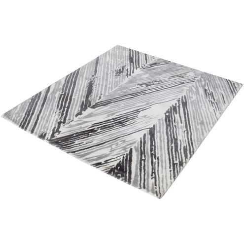 Rhythm 16 X 16 inch Gray with White Rug