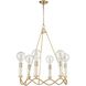 Celsius 6 Light 27 inch Satin Brass with Clear Chandelier Ceiling Light