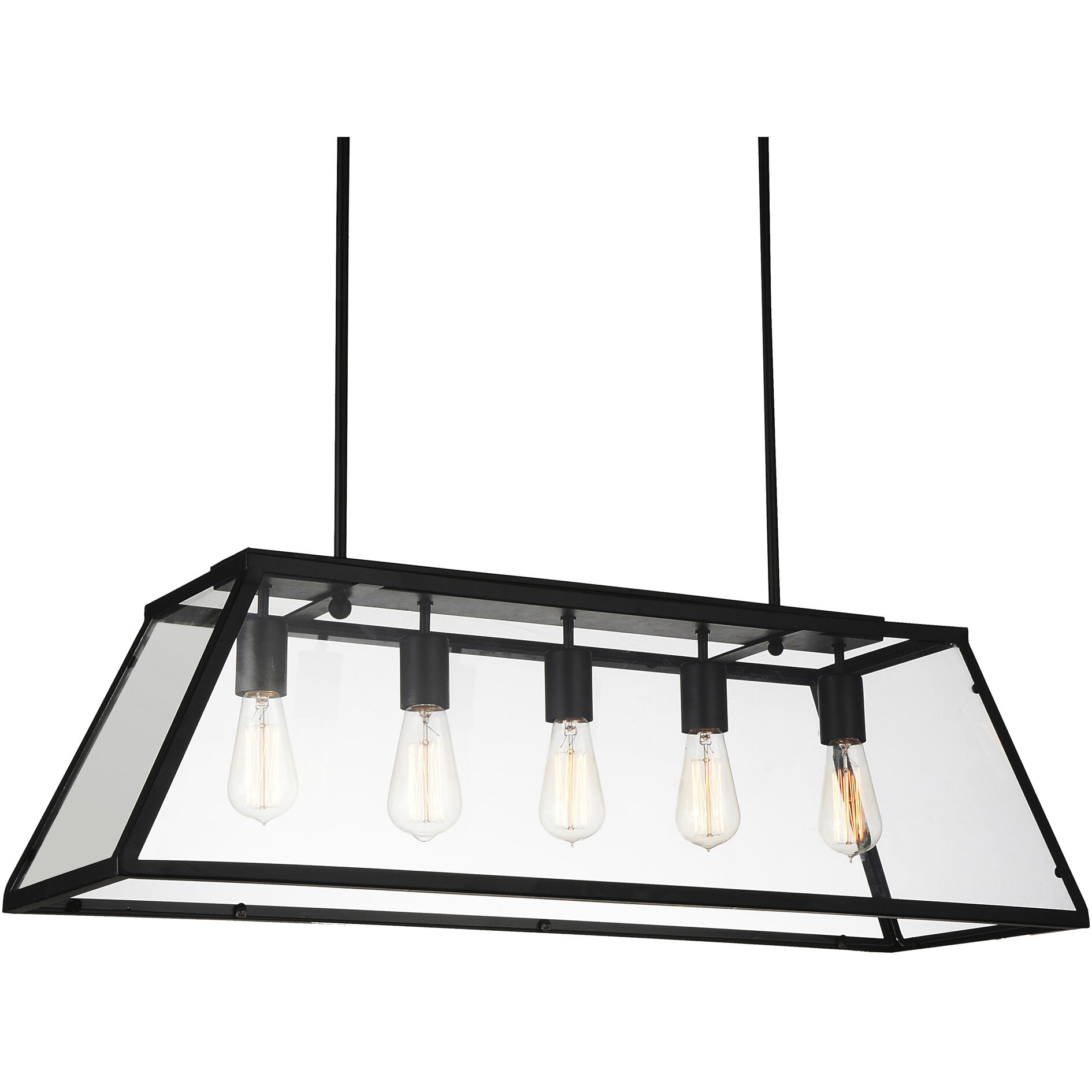 Alyson 5 Light 36 inch Black Island/Pool Table Light Ceiling Light