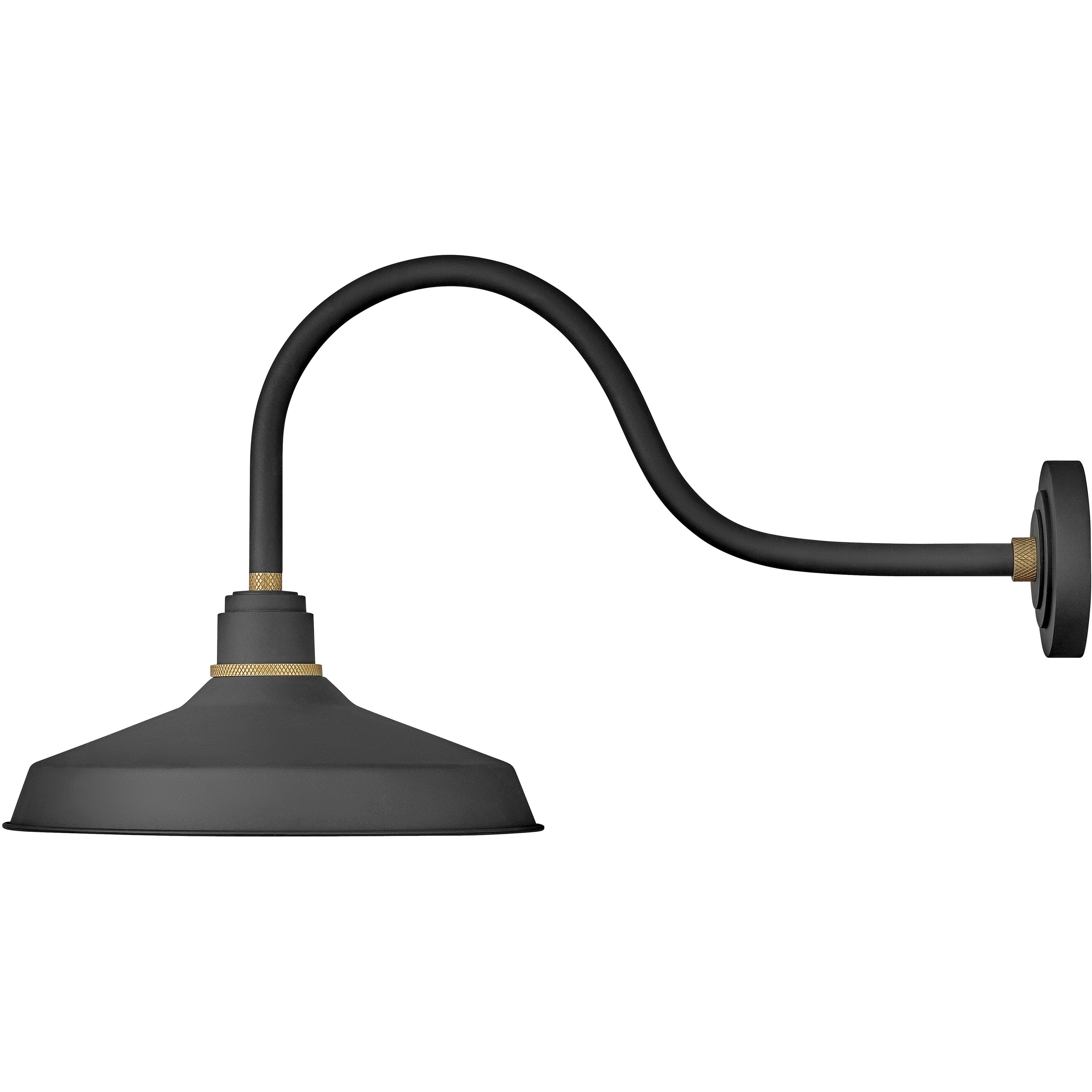 Foundry Classic Outdoor Barn Light in Textured Black, Gooseneck