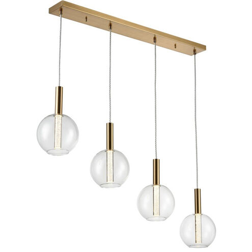 Empire 4 Light 7 inch Golden Brass Multi Pendant Ceiling Light