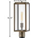 Open Air Max 1 Light 18.5 inch Burnished Bronze Outdoor Post Mount Lantern in Non-LED, Medium