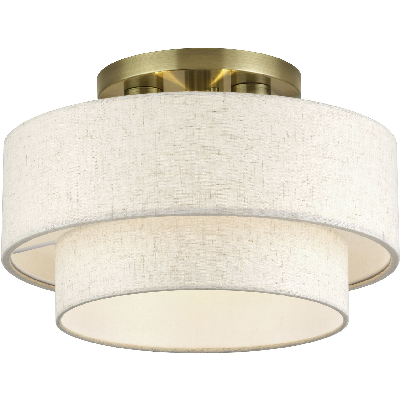 Manorwood 3 Light 15 inch Antique Brass Semi Flush Mount Ceiling Light, Large
