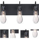 Wish 3 Light 20 inch Black Vanity Light Wall Light
