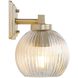 Elliott 3 Light 24.5 inch Brushed Champagne Bronze Vanity Light Wall Light in Ribbed Clear
