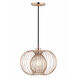 Jasmine 1 Light 12 inch Polished Copper Pendant Ceiling Light