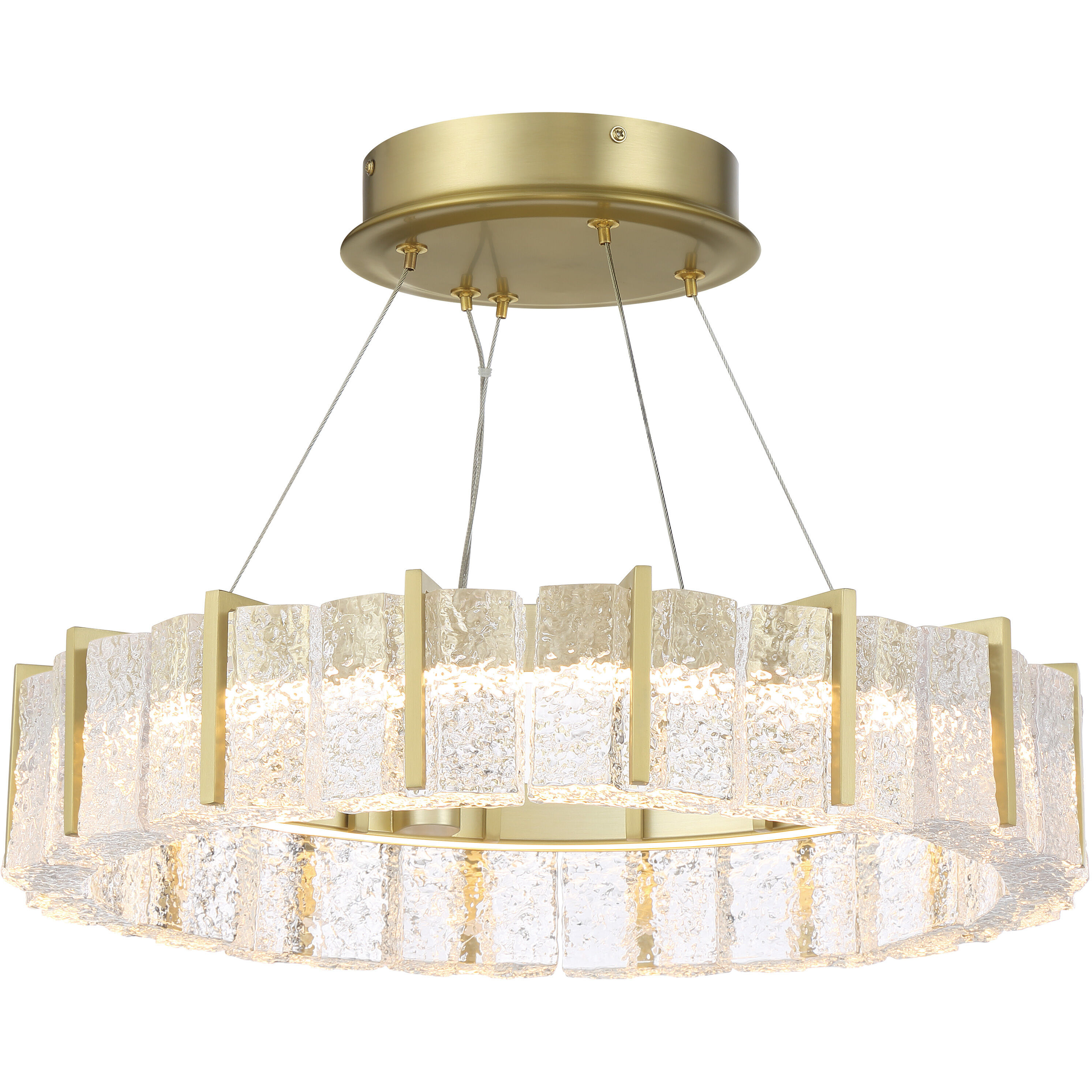 Sevryn LED 19.63 inch Soft Brass Ring Pendant Convert to Semi-Flush Ceiling Light