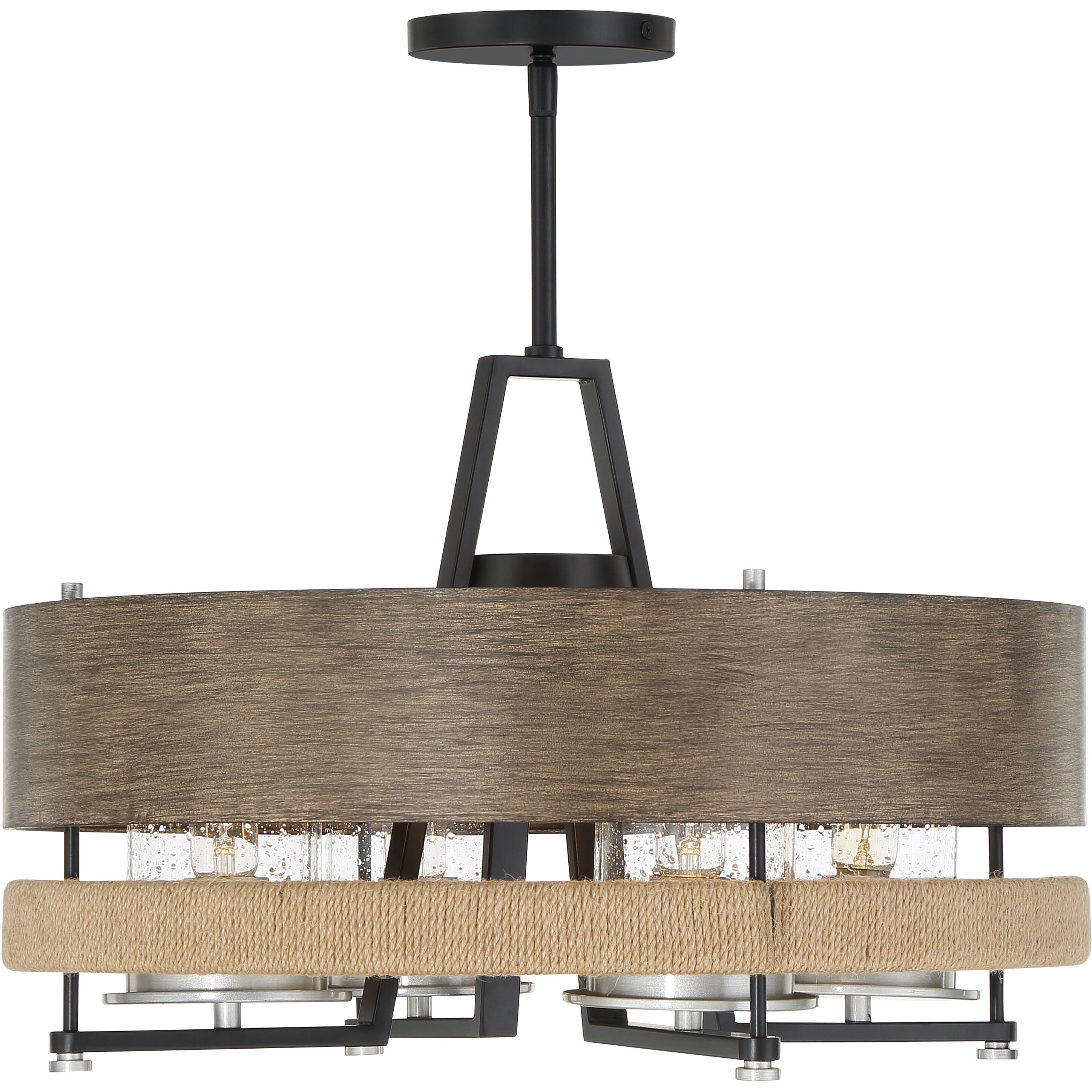 Silver Creek 4 Light 20 inch Stone Grey/Coal/Brushed Nickel Convertible Pendant Ceiling Light