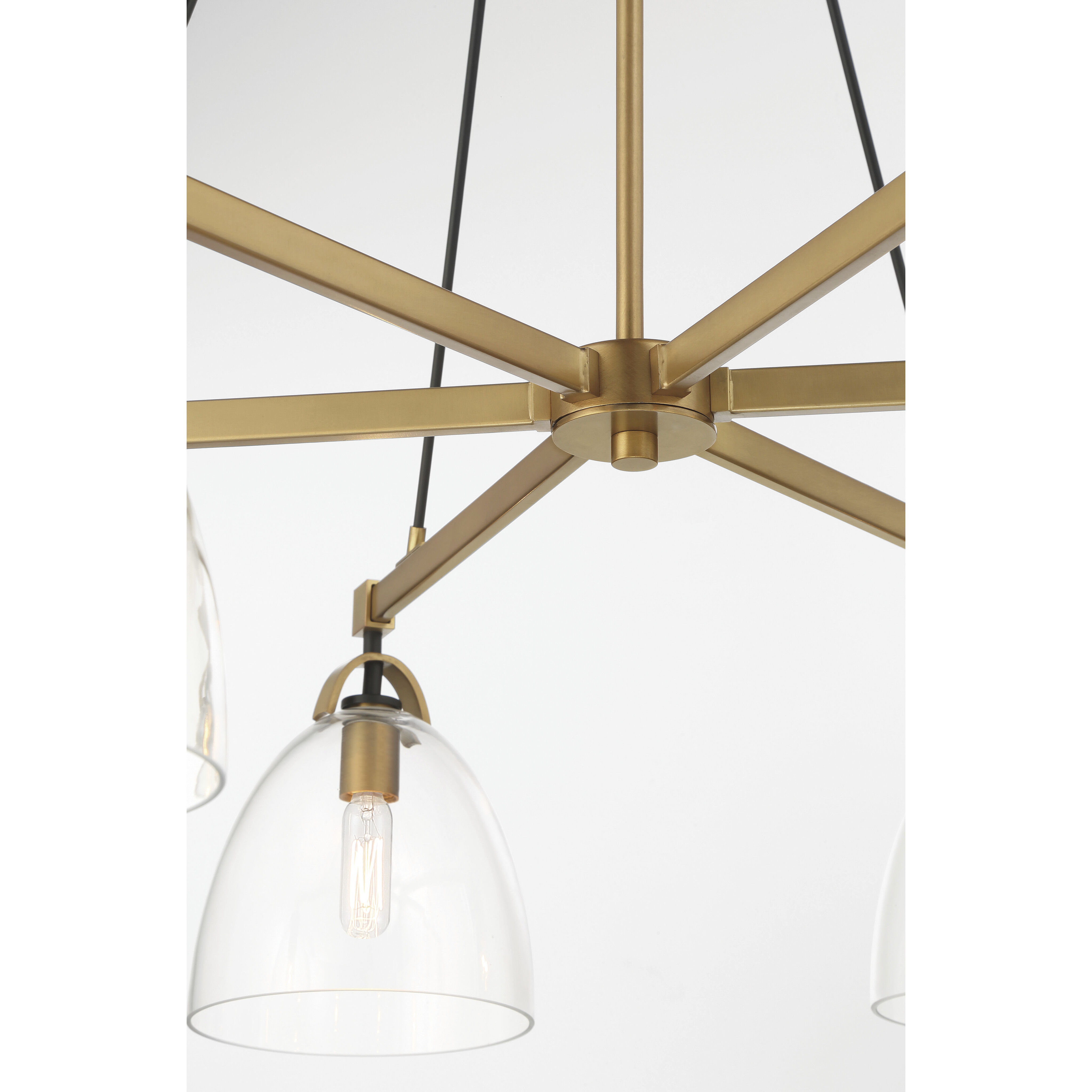 Sommersby 6 Light 36 inch Legacy Brass and Matte Coal Chandelier Ceiling Light
