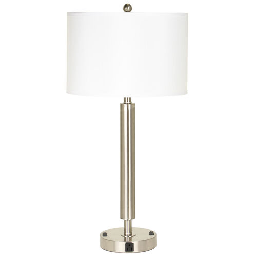 Hotel 30 inch 60 watt Brushed Steel Table Lamp Portable Light