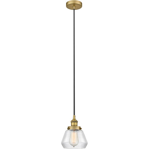 Edison Fulton 1 Light 7 inch Brushed Brass Mini Pendant Ceiling Light
