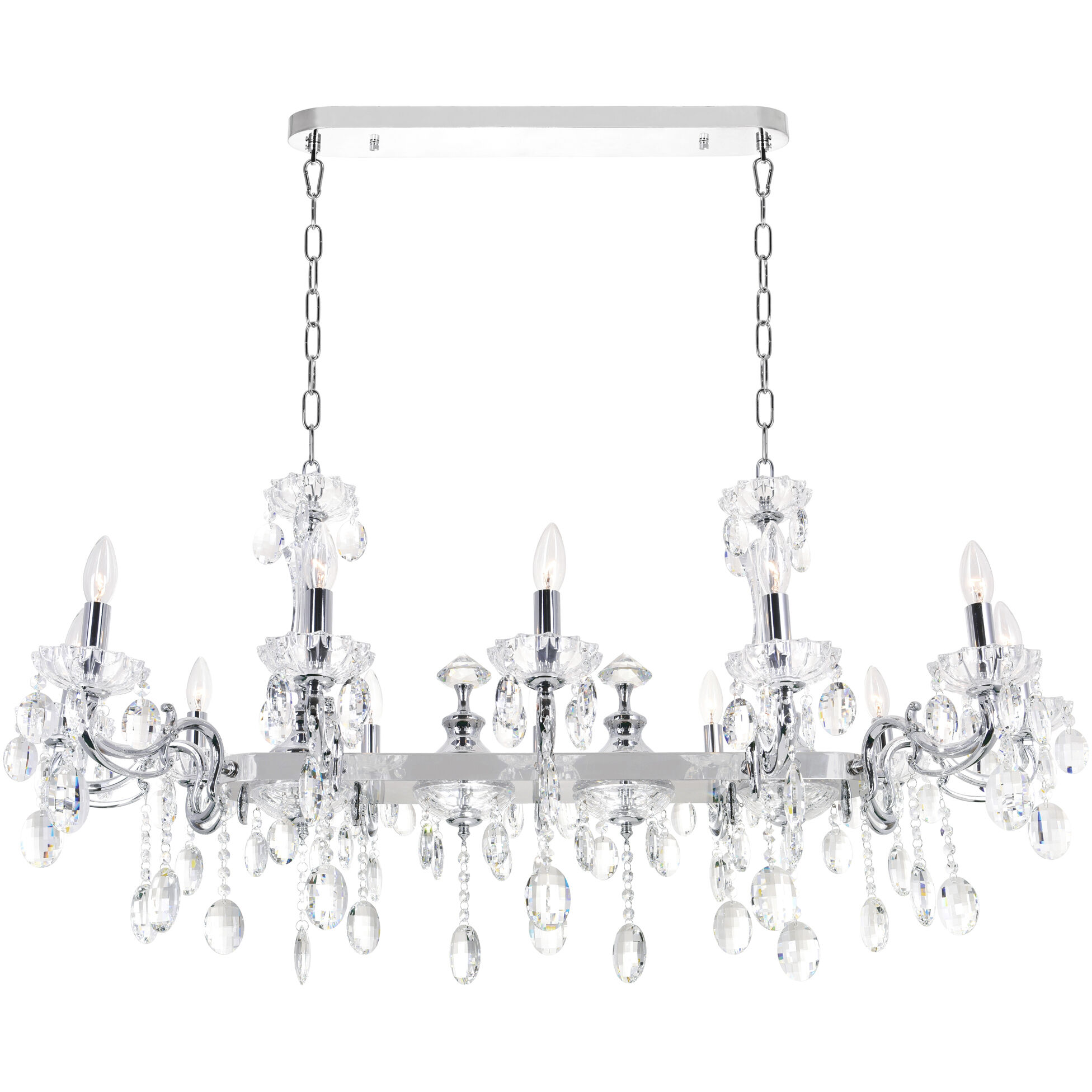 Flawless 10 Light 37.5 inch Chrome Island/Pool Table Light Ceiling Light