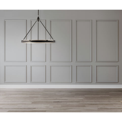 Duo LED 23.63 inch Classic Black and Silver Shimmer Pendant Ceiling Light