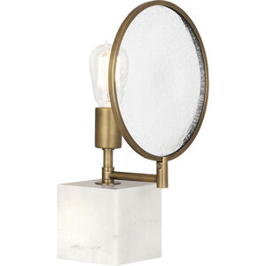 Fineas 15 inch 150 watt Aged Brass Accent Lamp Portable Light in Alabaster Stone