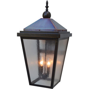 Lancaster 2 Light 24.5 inch Mission Brown with Raw Copper Accents Outdoor Wall Mount in Clear