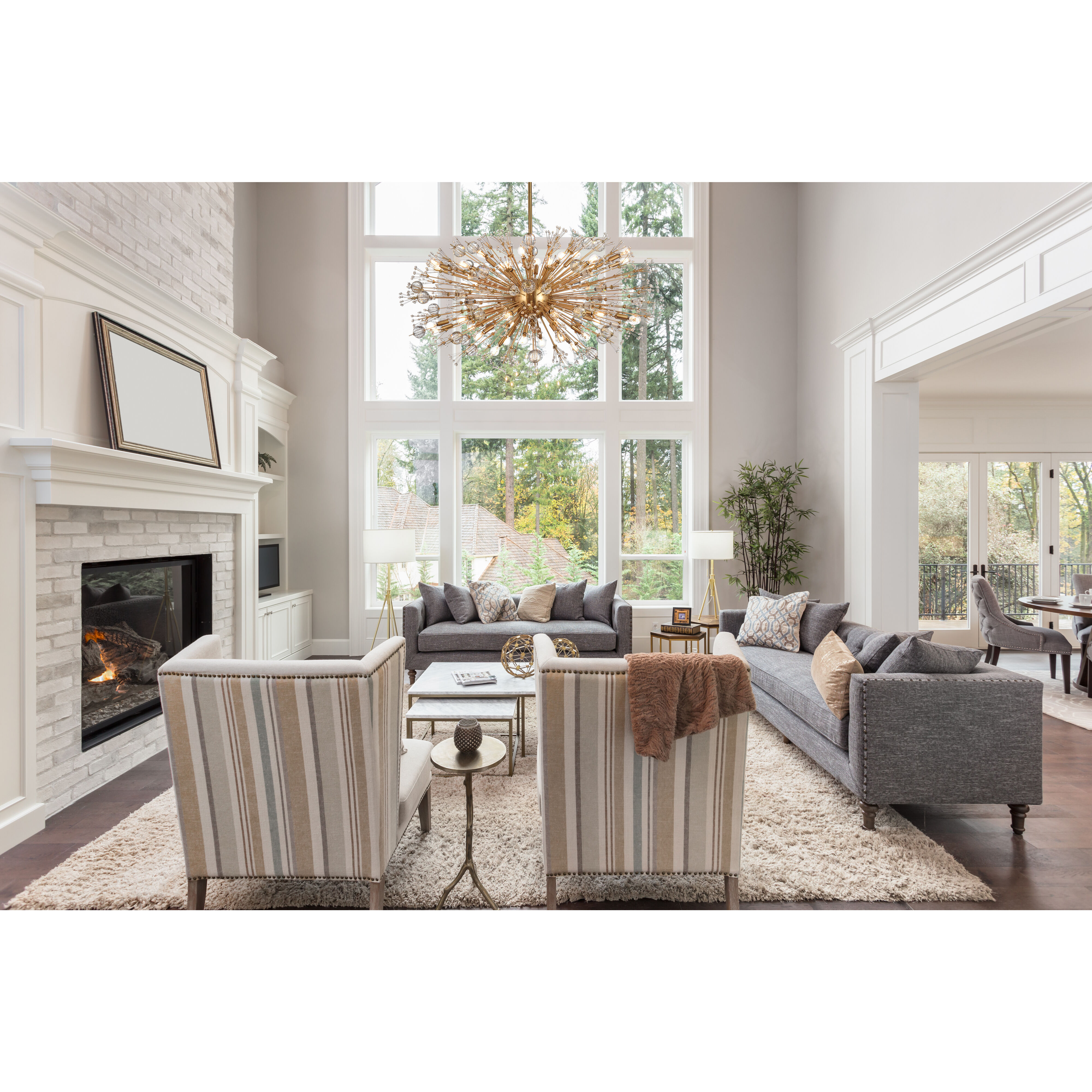 Vera 38 Light 48 inch Gold Pendant Ceiling Light