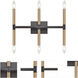 Notre Dame 6 Light 19 inch Oil Rubbed Bronze and Gold Bath Bar Wall Light