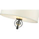 Cerchi 2 Light 15 inch Rubbed Bronze Flush Mount Ceiling Light