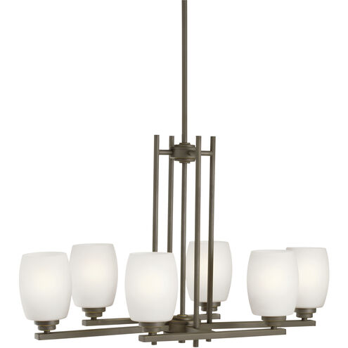 Eileen 6 Light 16 inch Olde Bronze Chandelier Linear Ceiling Light in Incandescent, Double
