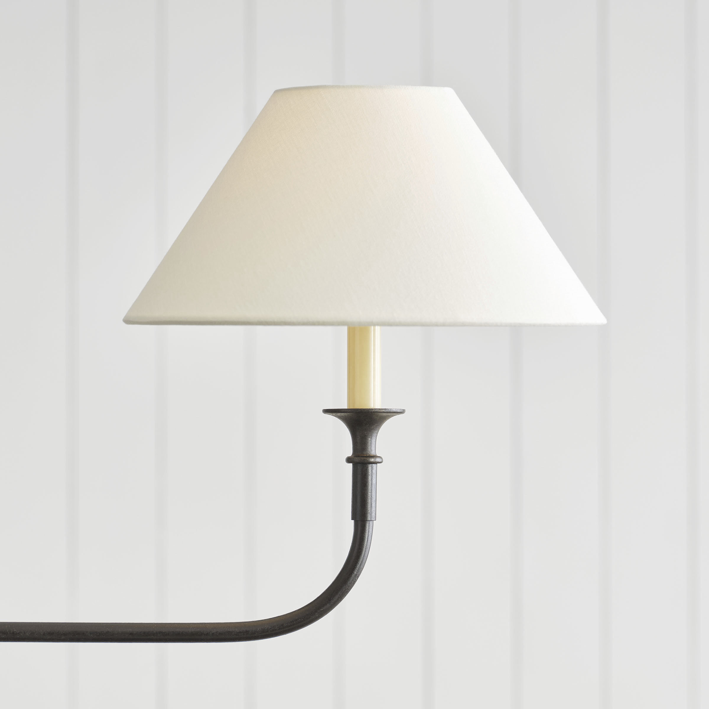 Thomas O'Brien Piaf LED 62 inch Aged Iron and Ebonized Oak Linear Pendant Ceiling Light, Large