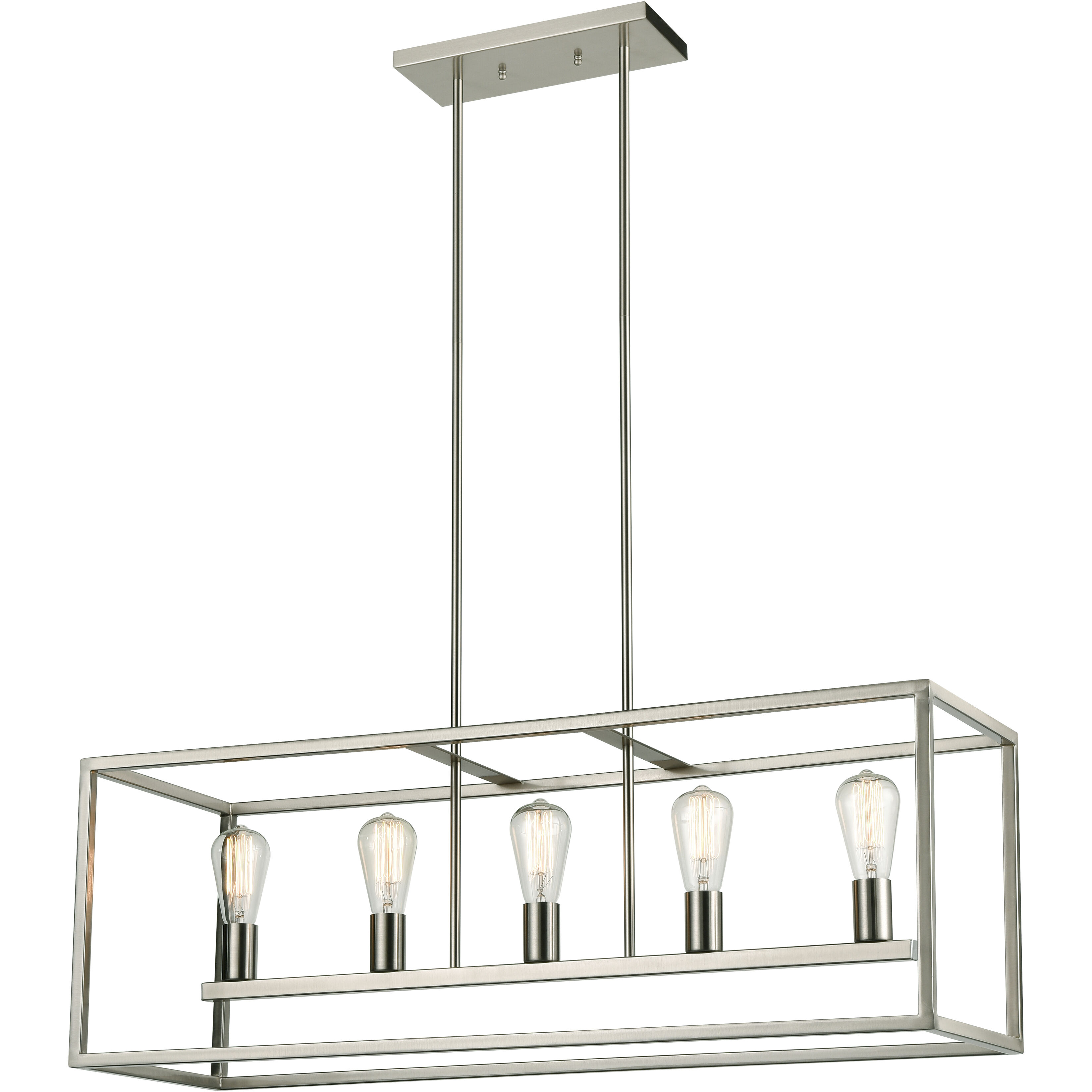 Williamsport 5 Light 37 inch Brushed Nickel Linear Chandelier Ceiling Light