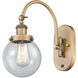 Franklin Restoration Beacon LED 6 inch Brushed Brass Sconce Wall Light in Seedy Glass