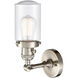 Franklin Restoration Dover 1 Light 5 inch Brushed Satin Nickel Sconce Wall Light in Seedy Glass, Franklin Restoration