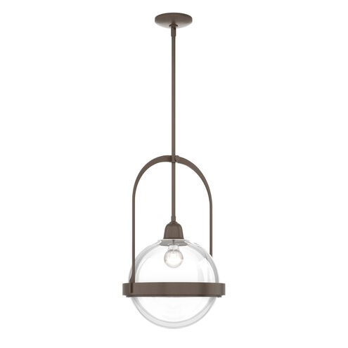 Atlas 1 Light 13.9 inch White Pendant Ceiling Light in Clear