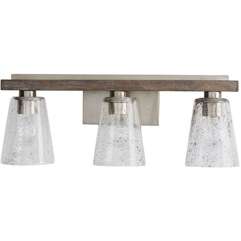 Connor 3 Light 24 inch Black Wash and Matte Nickel Vanity Light Wall Light