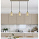 Ballston Cobbleskill 3 Light 36.5 inch Antique Brass Linear Pendant Ceiling Light