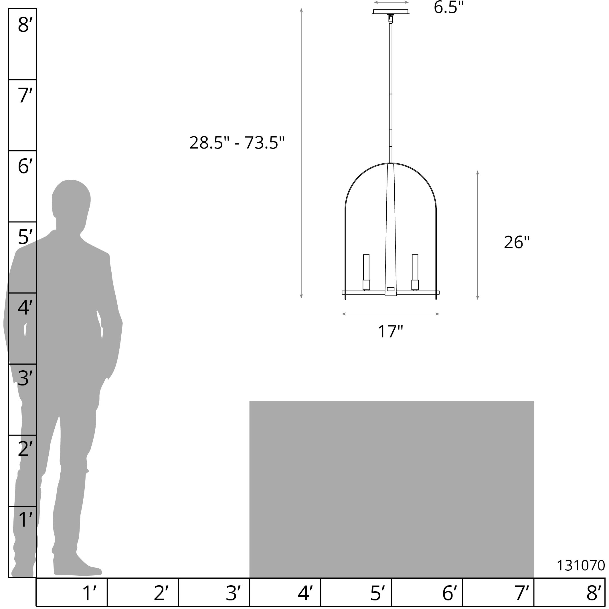 Triomphe 4 Light 17 inch Ink Pendant Ceiling Light