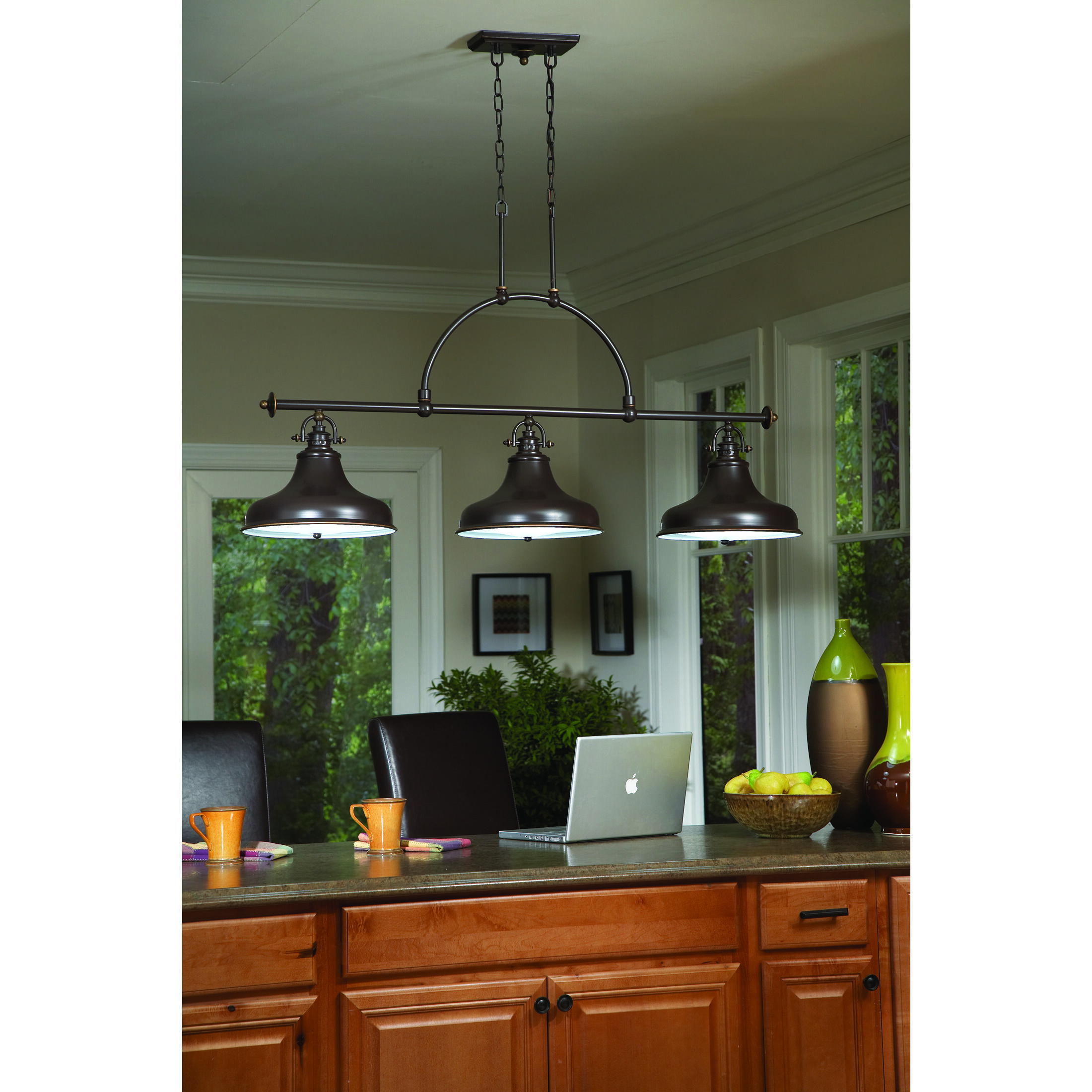 Emery 3 Light 53 inch Palladian Bronze Island Light Ceiling Light