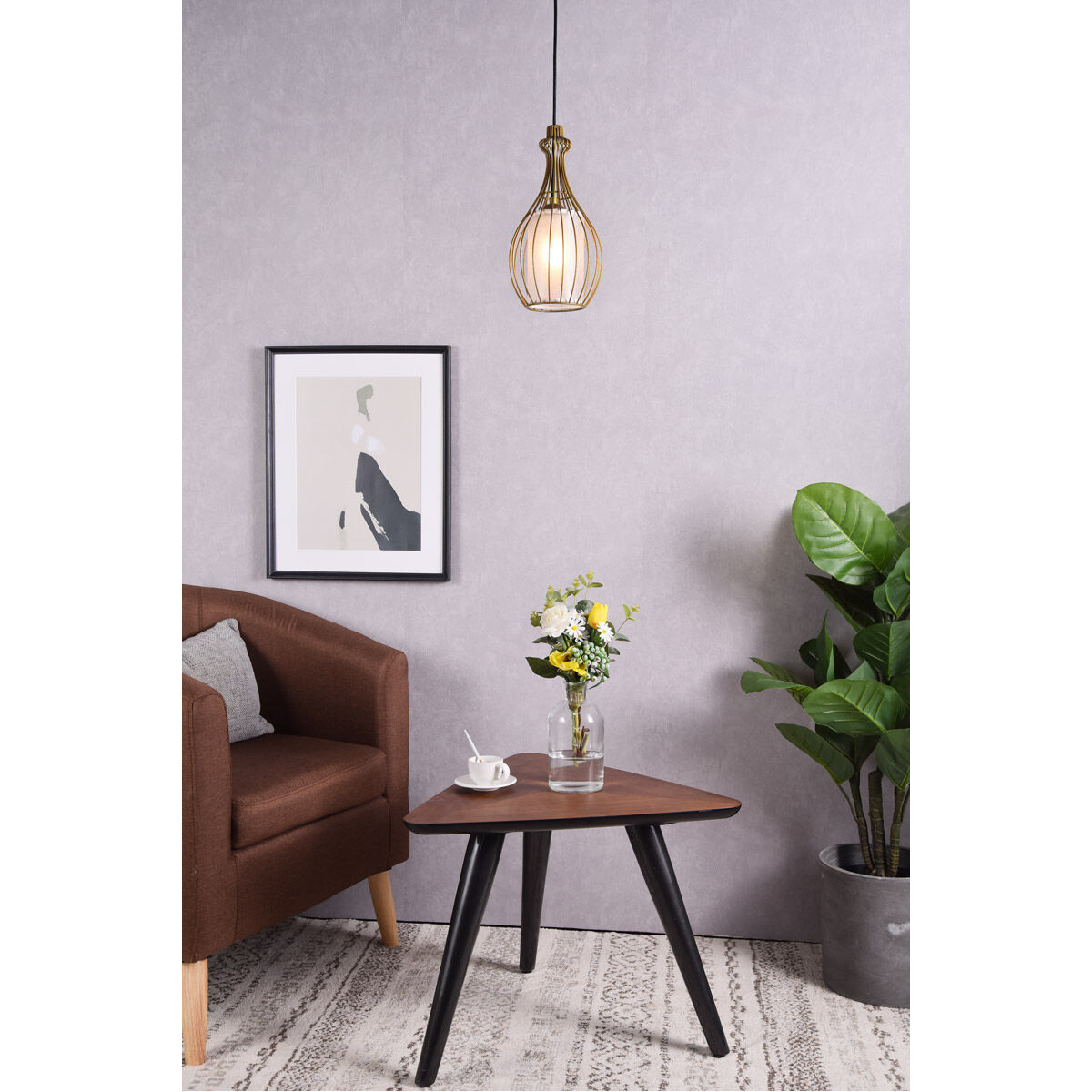 Miya 1 Light 7 inch Brass Pendant Ceiling Light