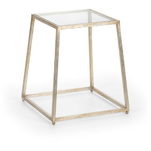 Jamie Merida 23 X 20 inch Antique Silver Leaf/Clear/Beveled Side Table