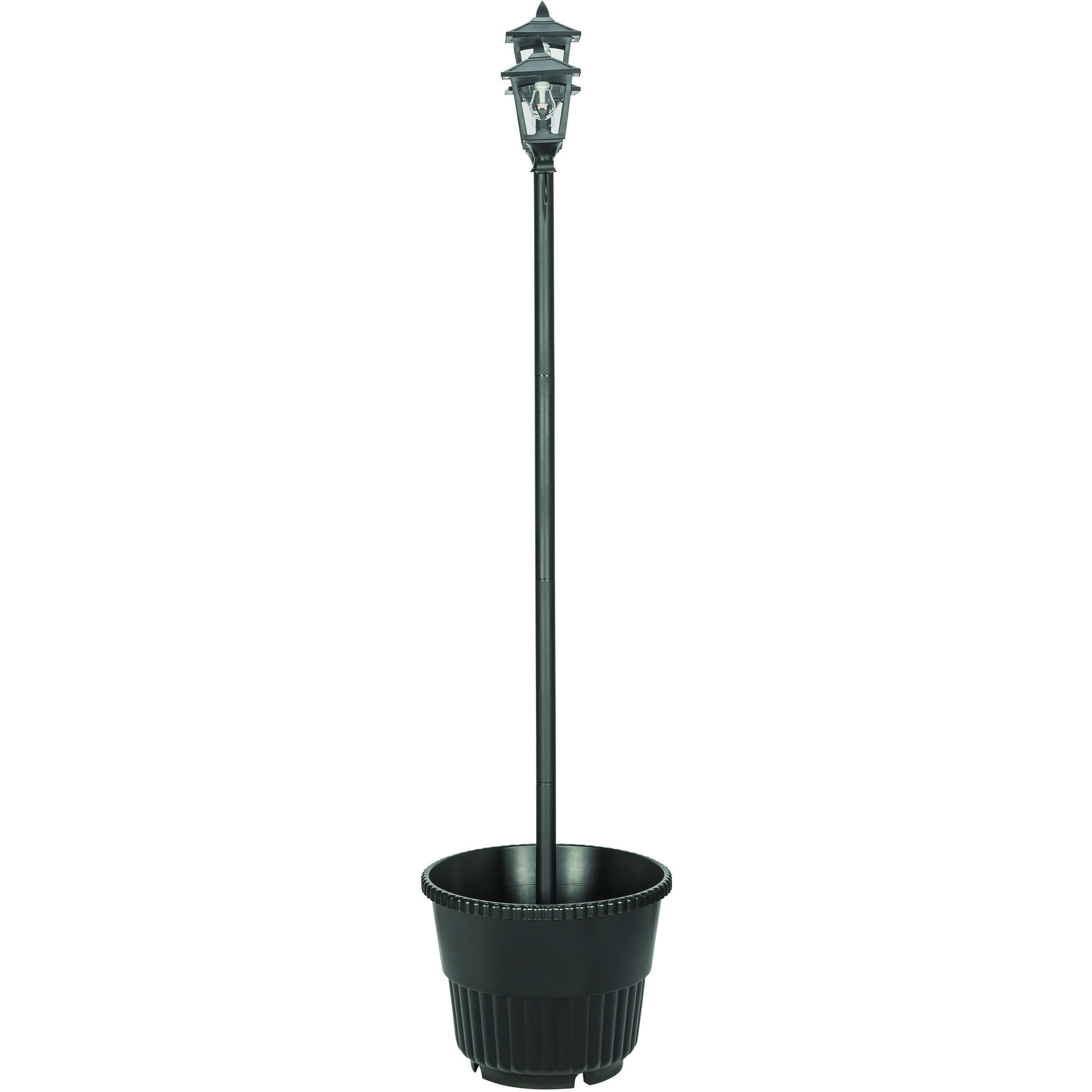 Triple Head 3 Light 78.5 inch Black Post Light, Solar