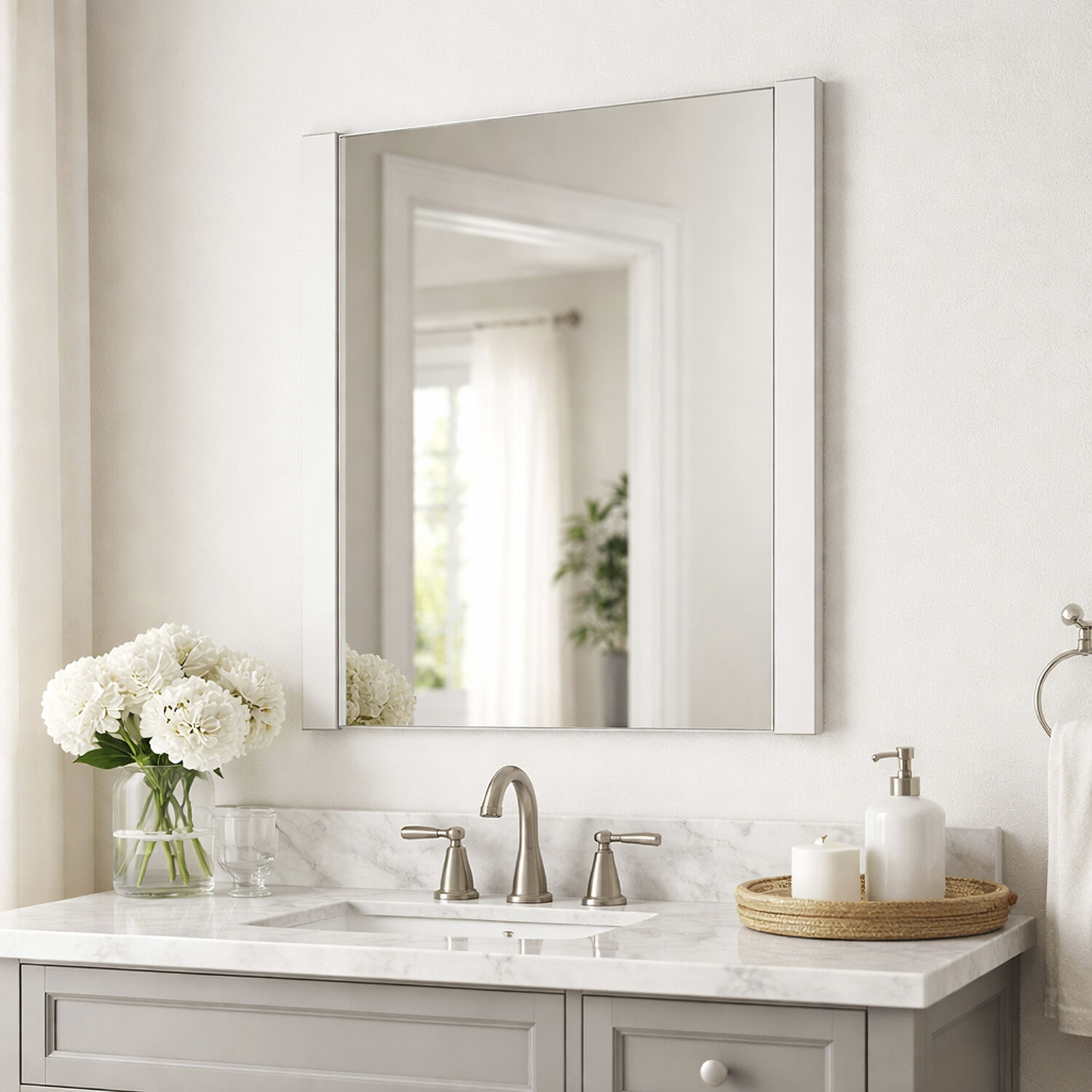 Luminance 30 X 26.75 inch Polished Chrome LED Wall Mirror