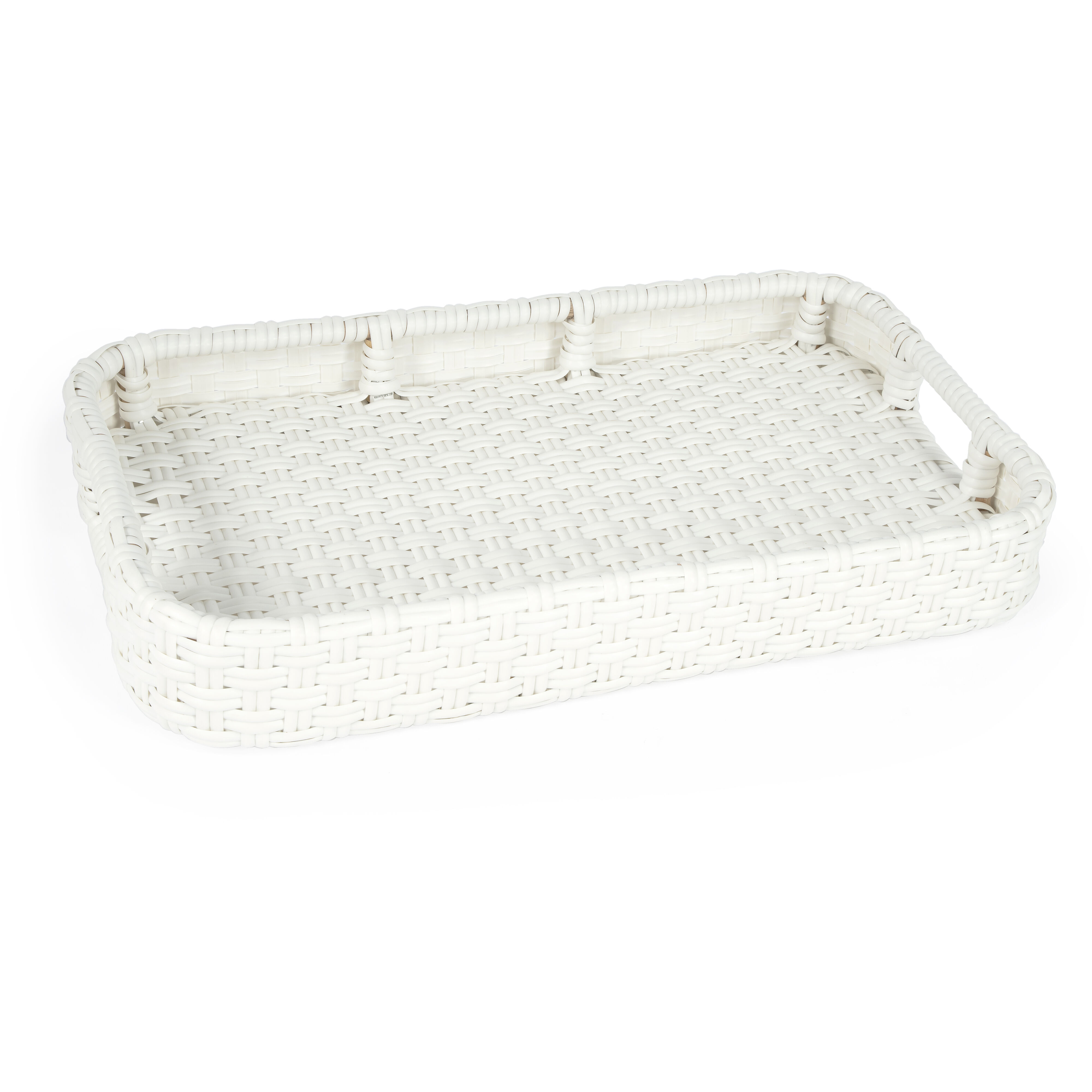 Selena Rattan Bar Cart in White