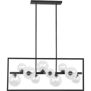 Glasgow 10 Light 33 inch Matte Black with Clear Horizontal Pendant Ceiling Light