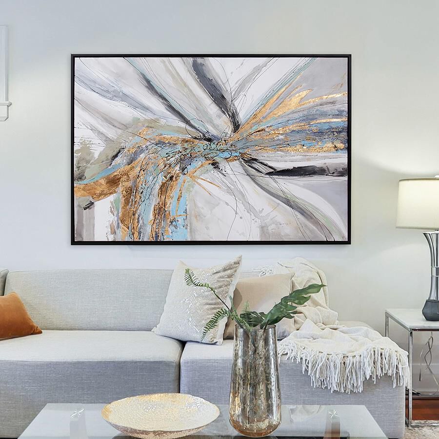 Eruption of Color 61.75 X 41.75 inch Hand Painted Canvas