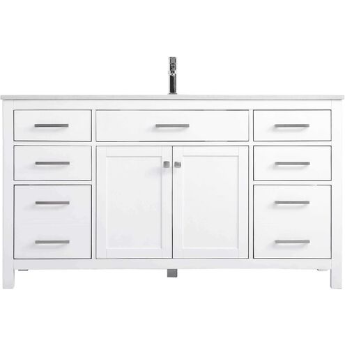 Lewis 60 X 22 X 34 inch White Vanity Sink Set