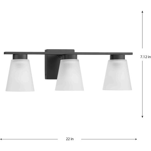 Tanner 3 Light 22 inch Matte Black Vanity Light Wall Light