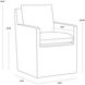 Glenrose Effie Linen Wheeled Dining Armchair, Wheeled