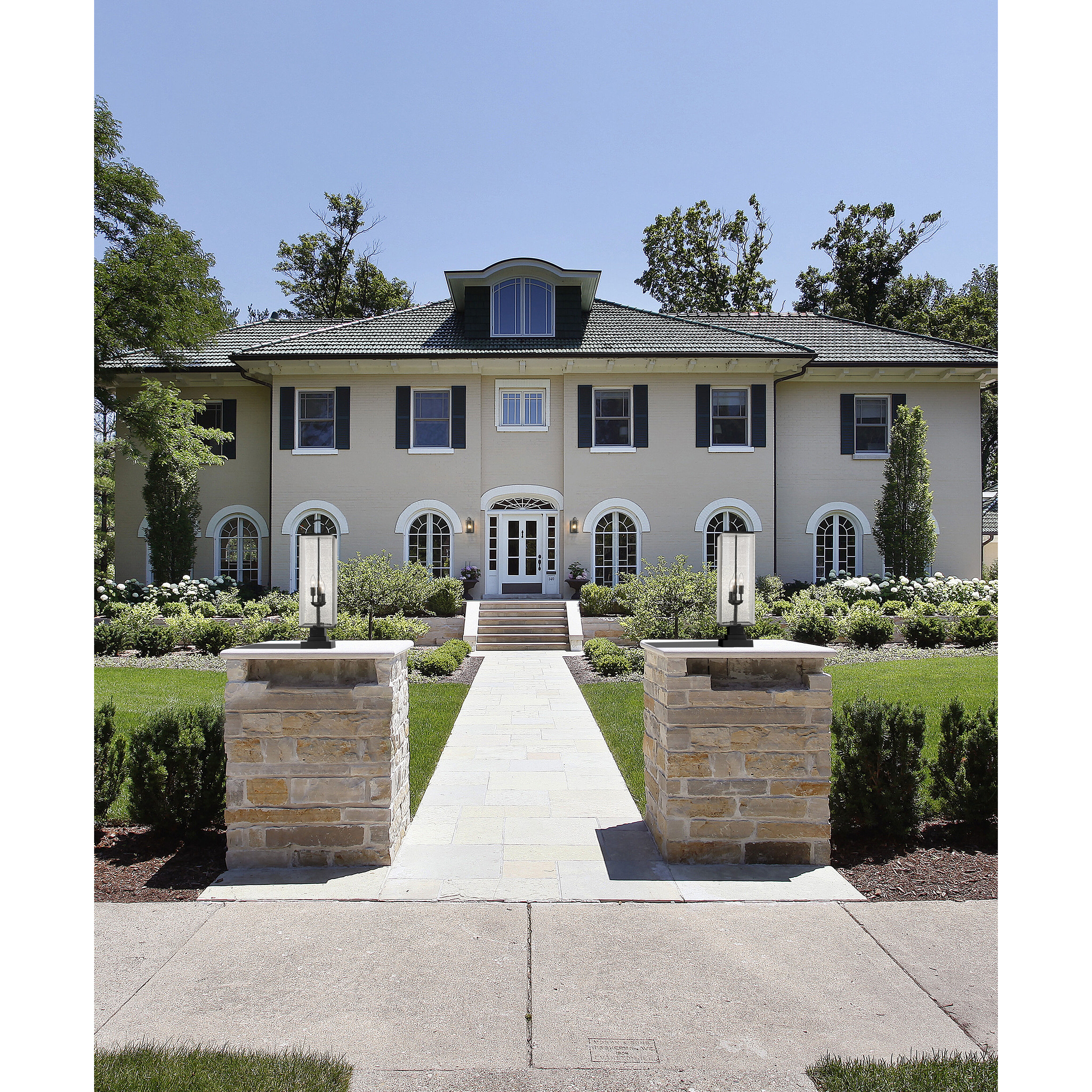 Sana 3 Light 28.75 inch Black Outdoor Pier Mounted Fixture