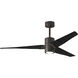 Atlas Super Janet 60 inch Textured Bronze with Matte Black Blades Ceiling Fan