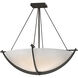 Compass 3 Light 27.4 inch Dark Smoke Semi-Flush Ceiling Light in Opal, Large