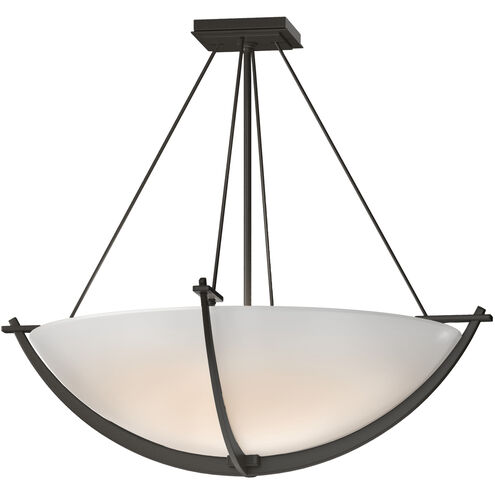 Compass 3 Light 27.4 inch Dark Smoke Semi-Flush Ceiling Light in Opal, Large