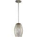 Arabesque LED 6.5 inch Golden Silver Mini Pendant Ceiling Light in Beveled Crystal