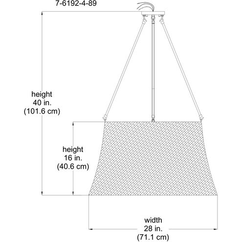 Longleaf 4 Light 28 inch Burnished Brass Outdoor Chandelier