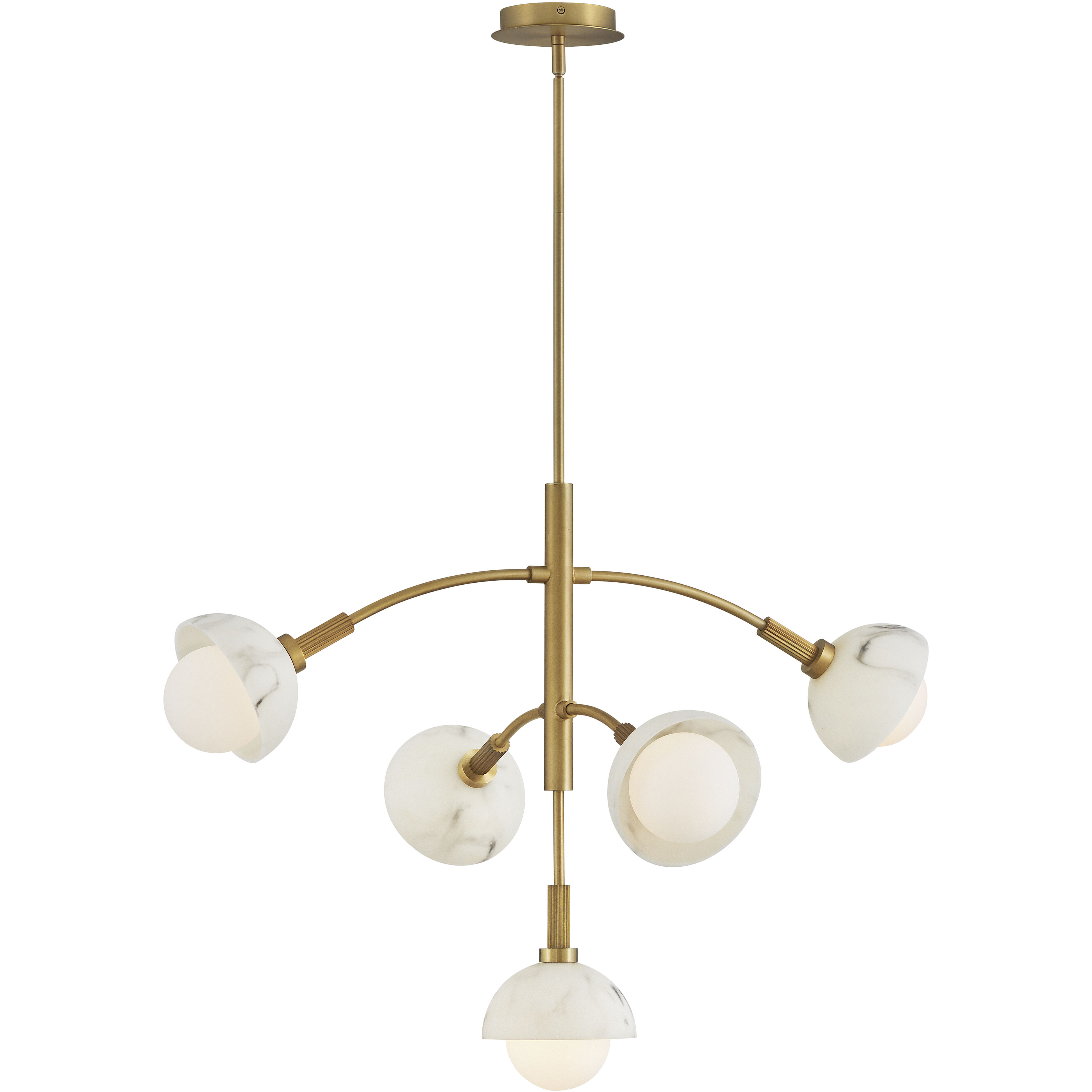 Phoebe LED 33.5 inch Heritage Brass Chandelier Ceiling Light